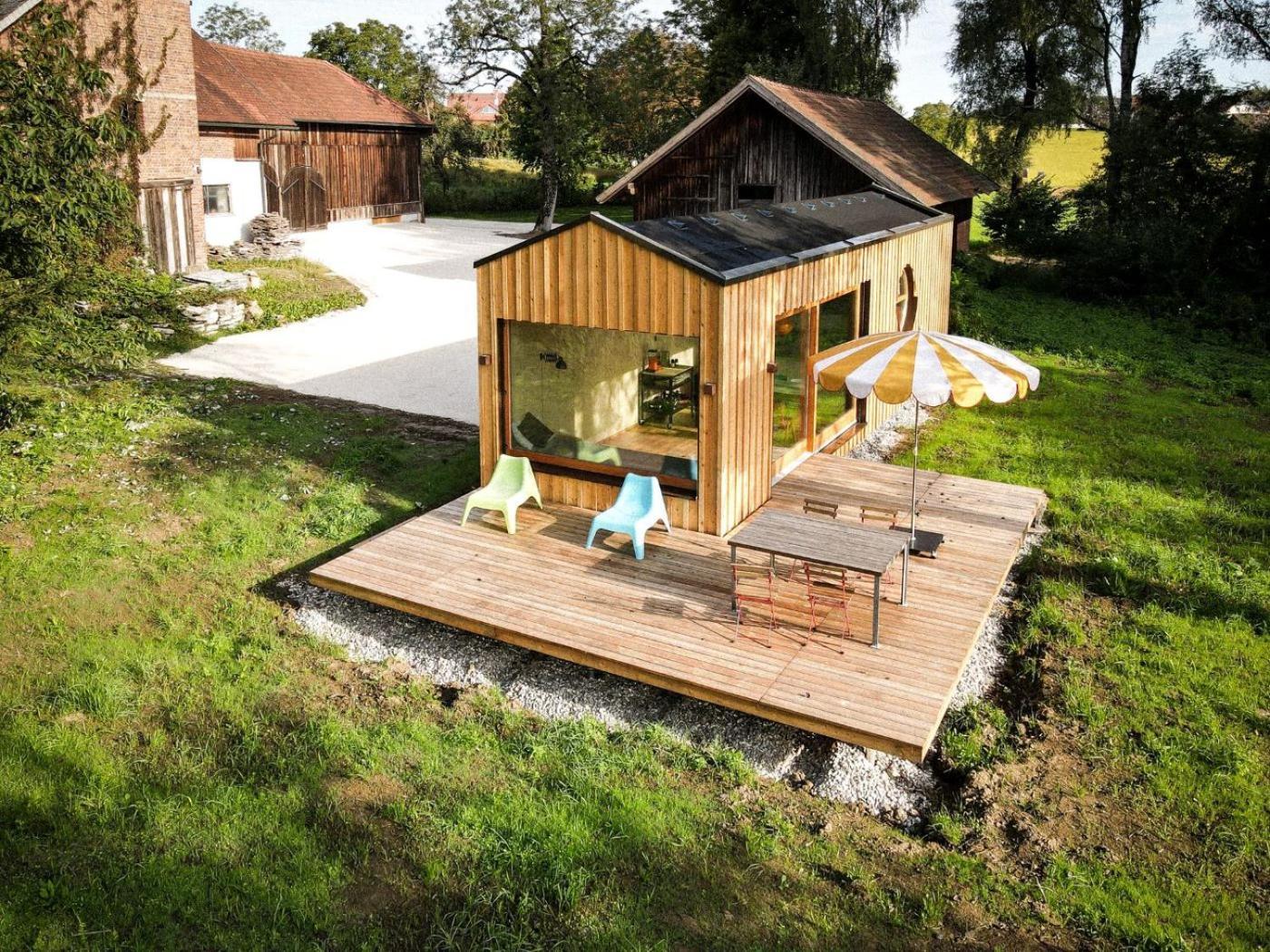 Die Klingerei - Tiny House Wiese Villa Seewalchen Buitenkant foto