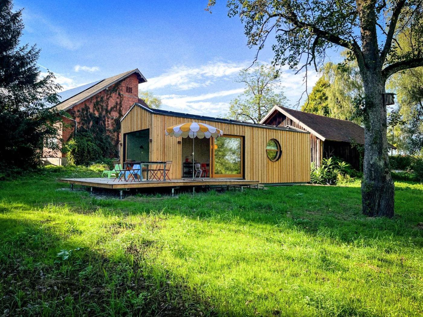 Die Klingerei - Tiny House Wiese Villa Seewalchen Buitenkant foto